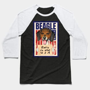 Beagle USA Flag Baseball T-Shirt